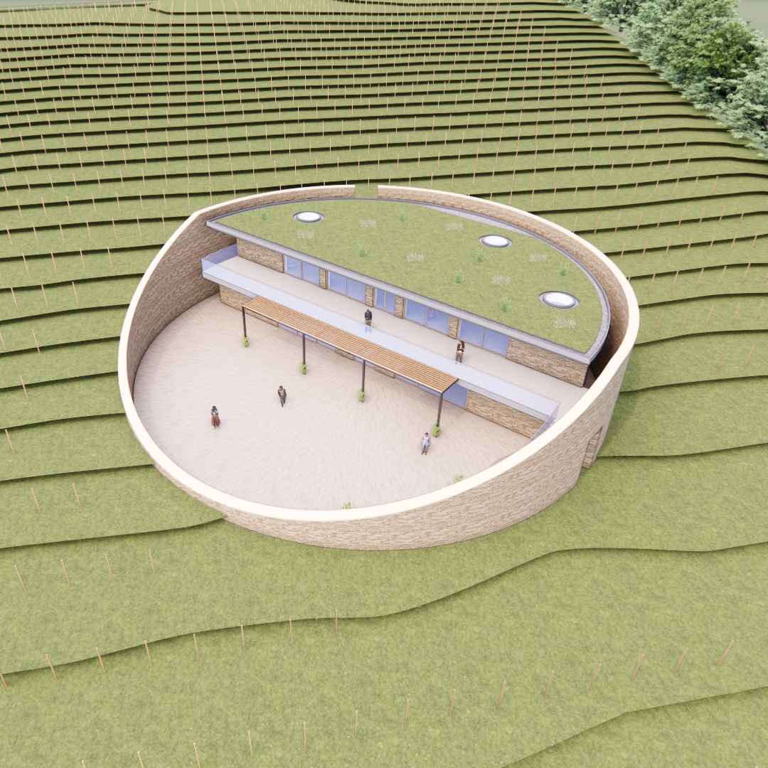 Some early concept images for a potential visitors centre at a vineyard in Sussex, currently under client review. The client wanted to explore the idea of a circular sculptural form sat within the landscape amidst the vines... cheers!

 #architecture #worthingarchitects #westsussexarchitect #vineyard