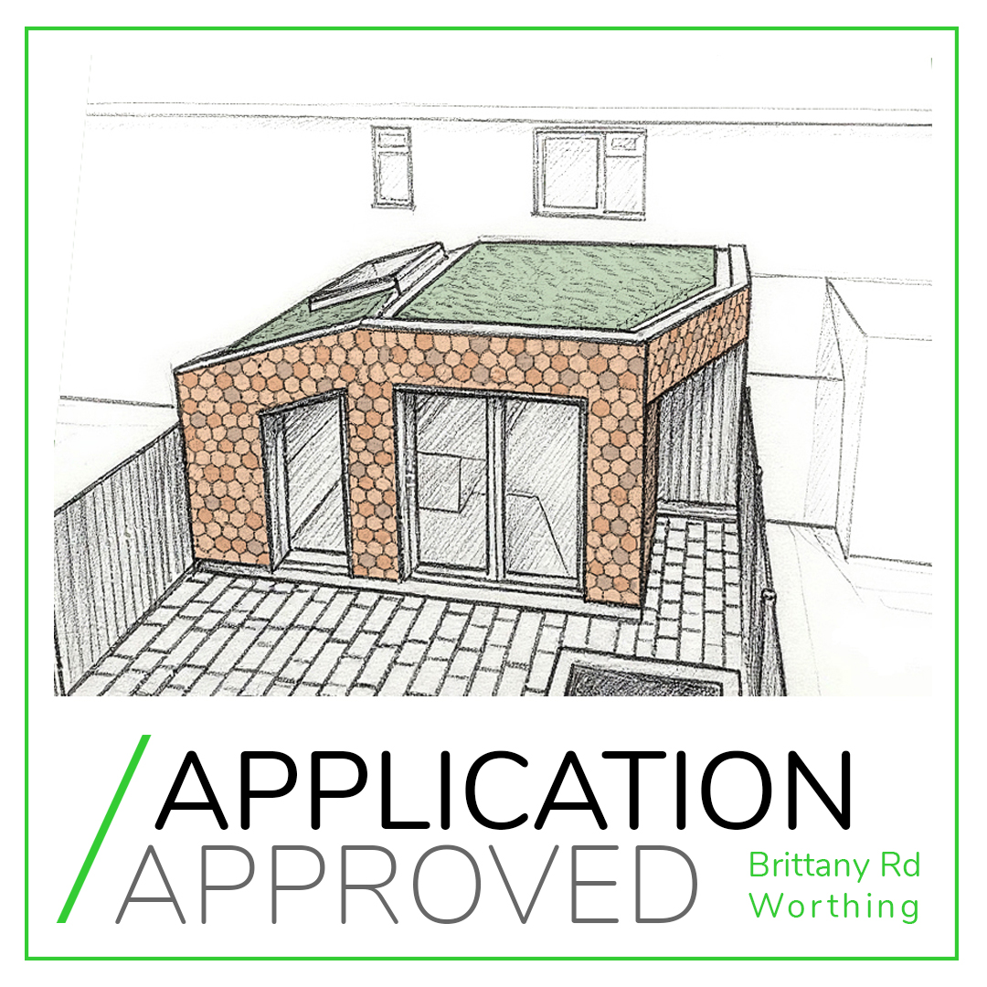 We are pleased to have secured planning permission for this single storey rear extension to a terraced house in Worthing!
The extension will provide a generous and social kitchen area to this family home, with internal remodelling to add a downstairs WC and utility area. Curated views within the house lead the eye out to the garden. 
A self-build project for the owners, construction methods and materials have been selected to facilitate DIY where possible, with clay tile hanging and timber cladding to provide a natural and crafted feeling when viewed from the garden. The building form has been designed to be sympathetic to the adjacent neighbours with a low eaves height along the boundary and a green roof to soften the appearance.

#worthingarchitects #planningconsent #westsussexarchitect #architecture #extensions #smallarchitecture